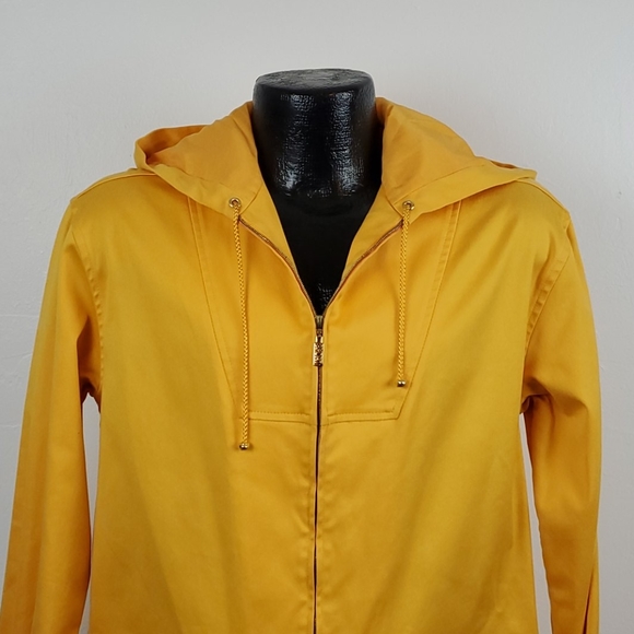 St.John Spot yellow vintage full zipper jacket hoodie women size M P - Picture 2 of 11